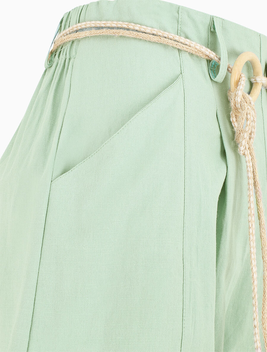 Short uni effet lin - Vert clair - 3