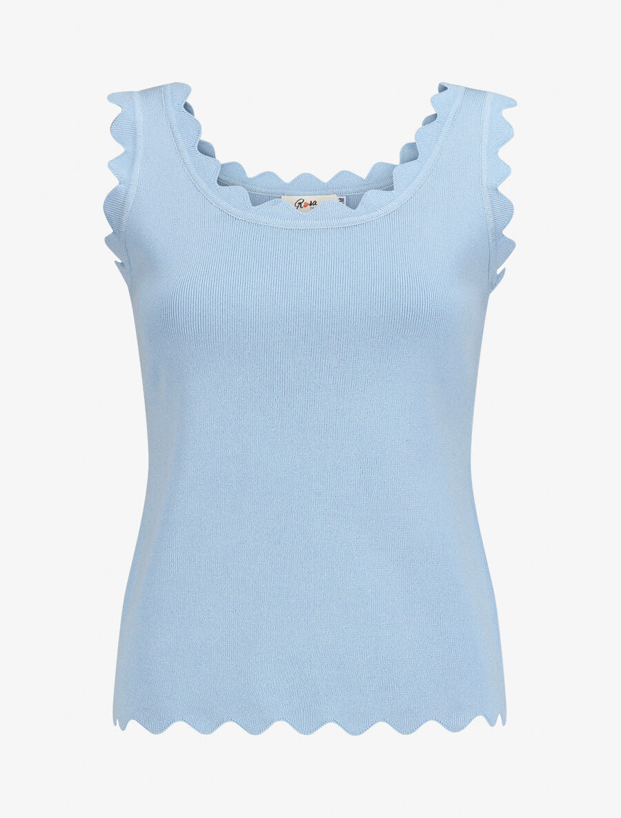 Top en maille sans manches - Bleu ciel - 1