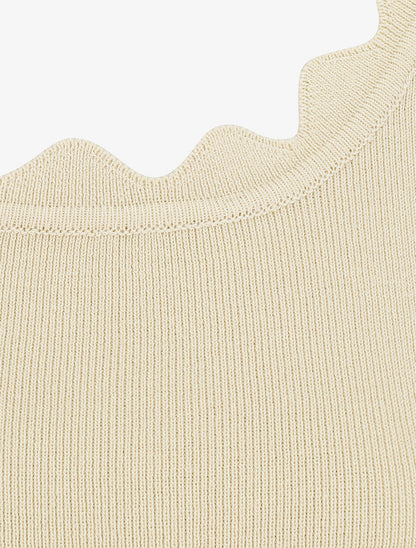 Top en maille sans manches - Beige - 3