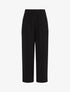 Pantalon uni élastiqué effet lin - Noir - 1