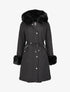 Parka à bords en fourrure synthétique amovible - Noir - 1