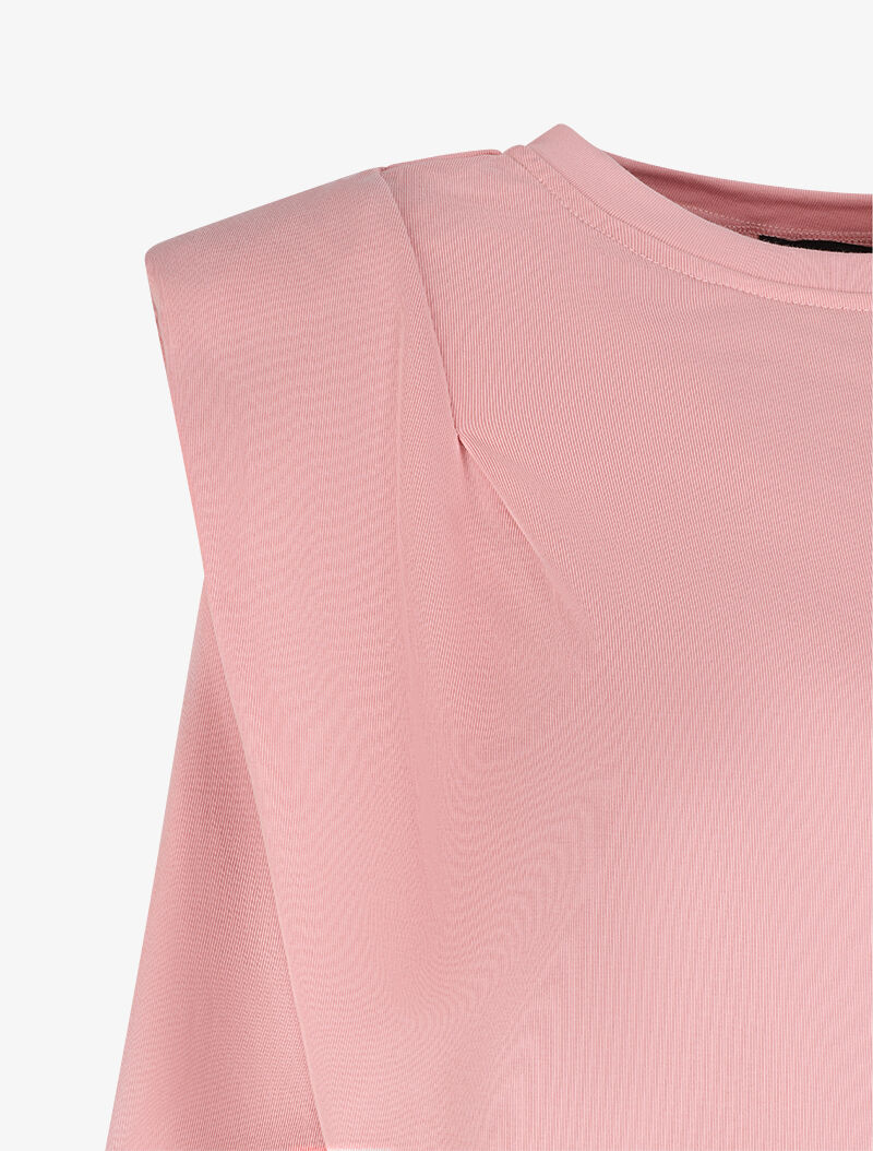 Sweat ample à épaulettes - Rose - 4