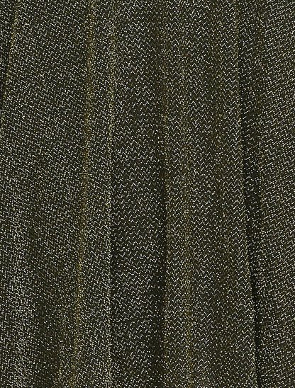 Robe patineuse irisée à détail en simili - Noir/doré - 3