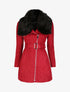 Manteau ajusté à intérieur fourré - Rouge - 1
