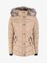 Doudoune fourrée à coutures en V - Beige - 1