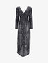 Robe longue à sequins à bords asymétriques - Noir - 4