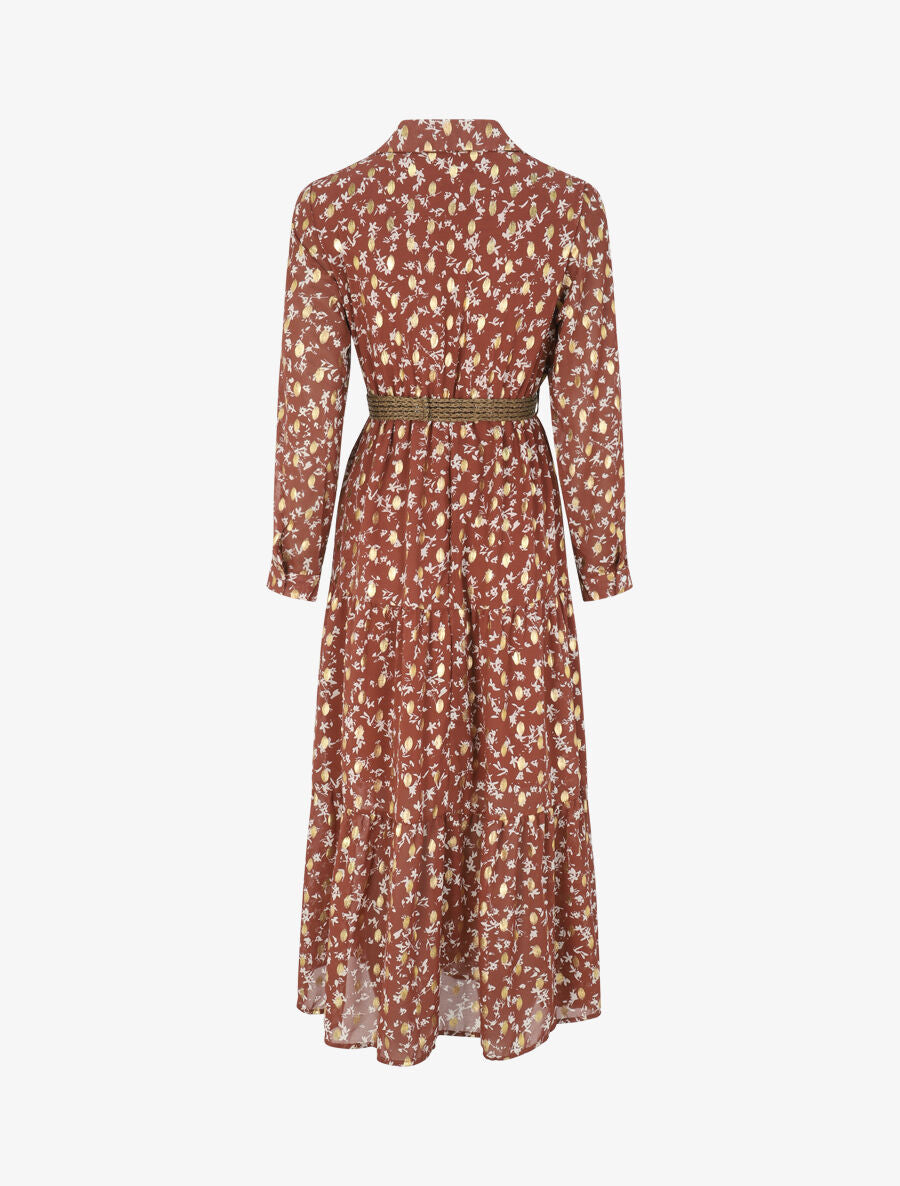 Robe longue à imprimé branche d&