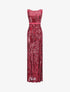 Robe longue fendue à sequins et décolleté dans le dos - Bordeaux - 1