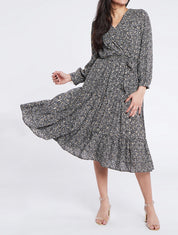 Robe longue patineuse imprimé fleurs d&