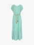 Robe longue empire manches courtes imprimé marguerites - Vert - 5