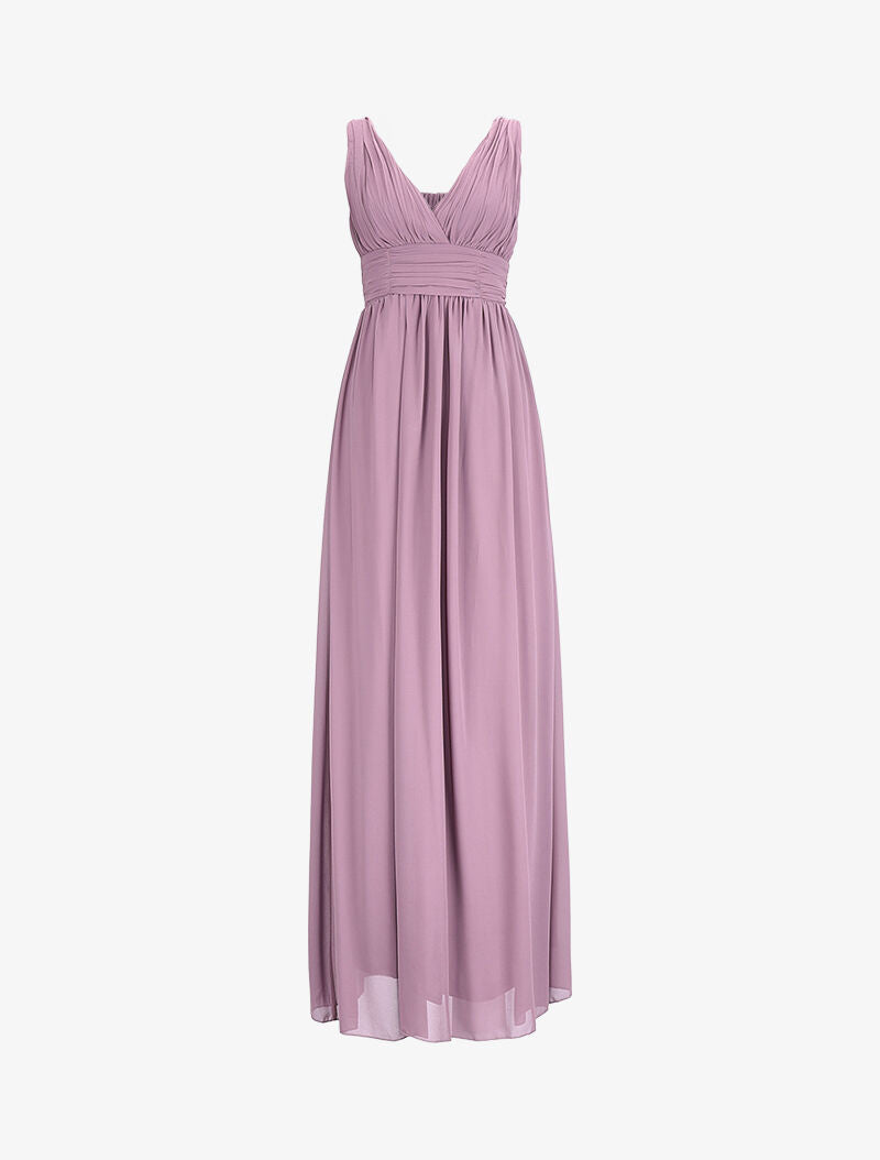 Robe de soirée à buste plissé - Violet - 1