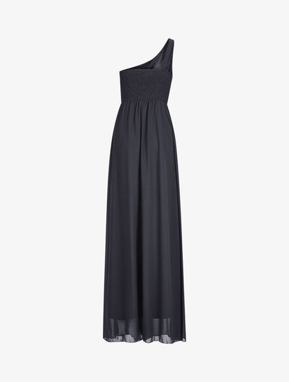 Robe one shoulder à buste plissé - Noir - 2