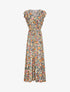Robe longue à imprimé roses - Orange - 1