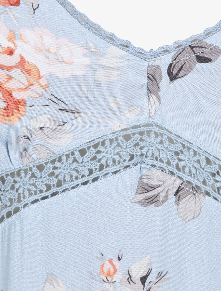 Robe longue à imprimé fleurs d&