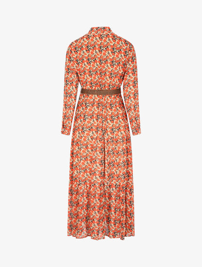 Robe longue à imprimé liberty - Beige - 2