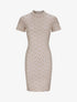 Robe courte ajustée jacquard grec - Beige - 5