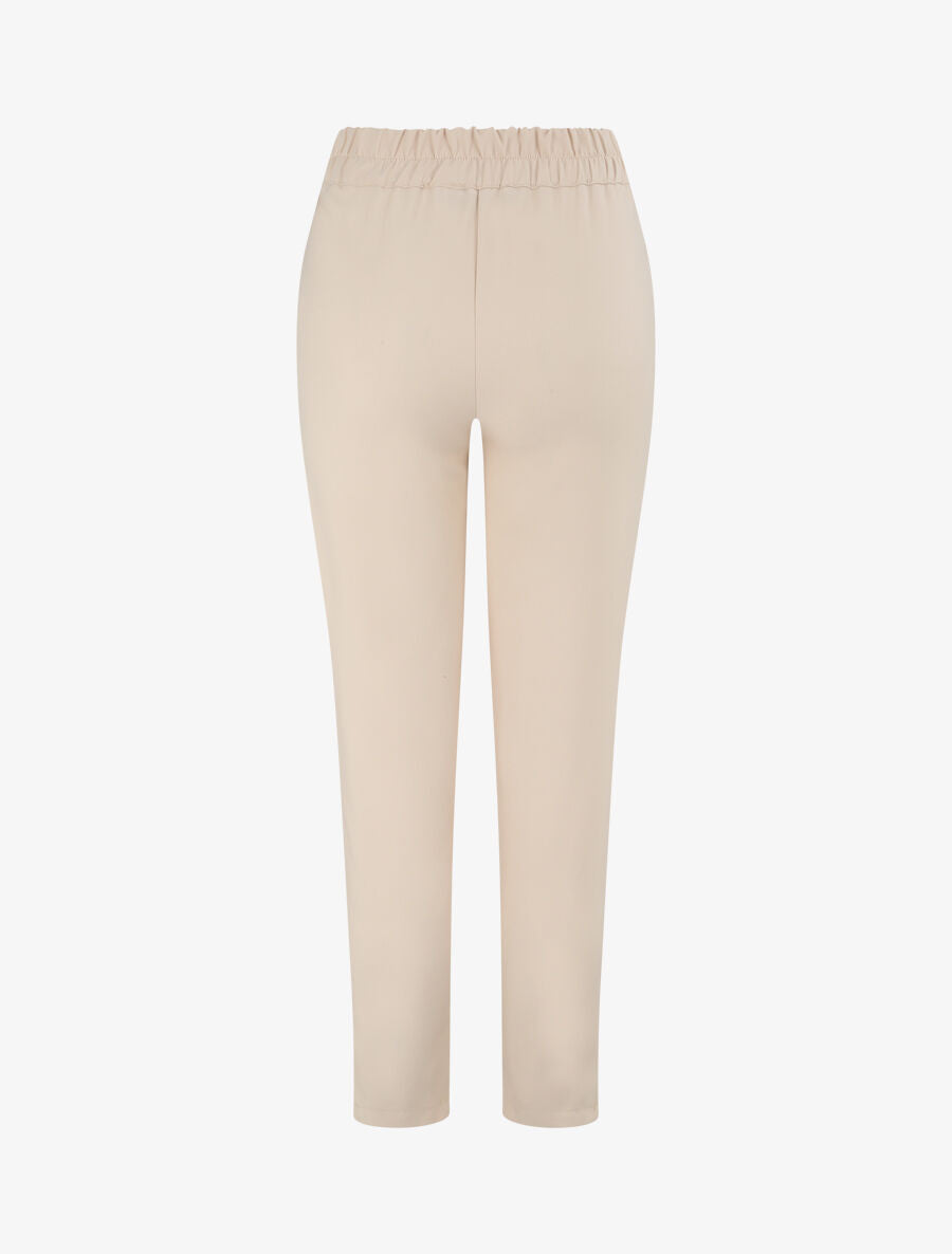 Pantalon fluide élastiquée - Beige - 2