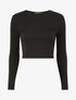 Crop top ajouré unie - Noir - 1