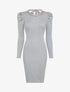 Robe pull côtelée et moulante à détail chaîne - Gris clair - 1