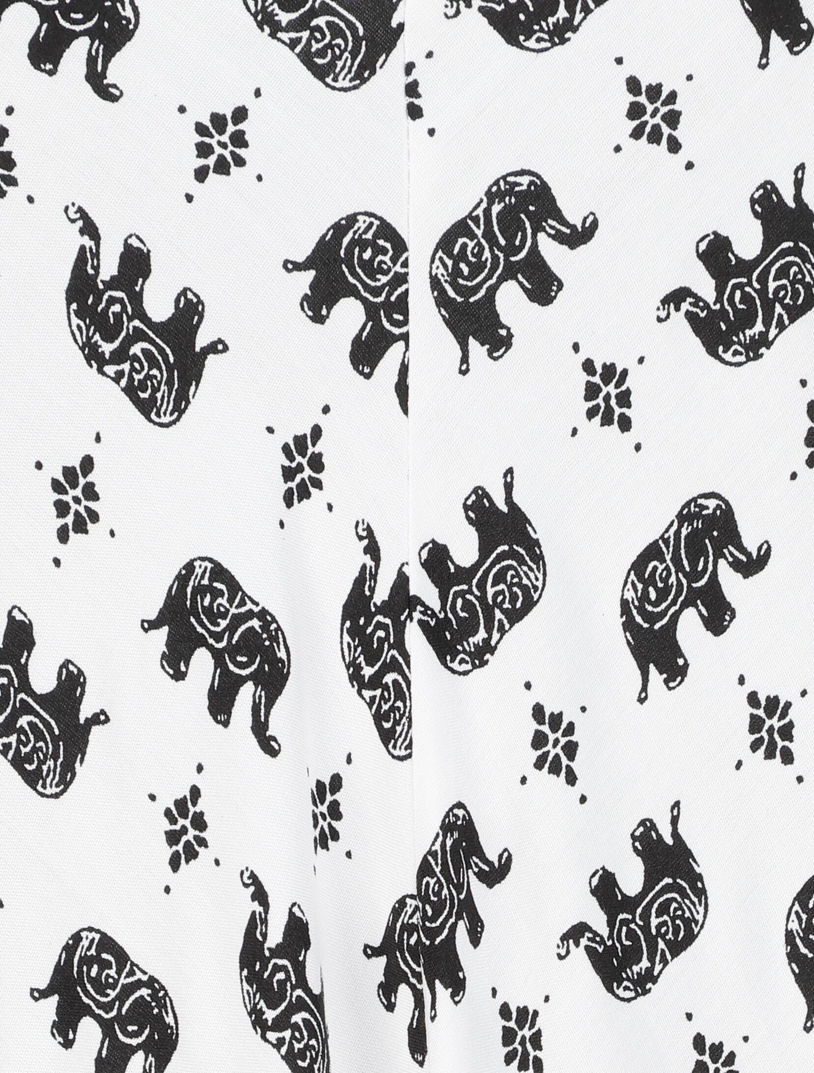 Robe longue asymétrique imprimé éléphants - Blanc - 3