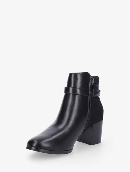 Bottines mi-hautes bi-matière - Noir - 4