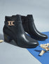 Bottines mi-hautes bi-matière - Noir - 1