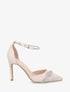 Escarpins en suédine à talon aiguille et strass - Beige - 5