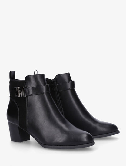 Bottines en simili à boucle fantaisie - Noir - 4