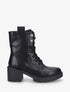 Bottines montantes à lacets en simili - Noir - 5