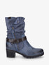 Bottines montantes bi-matière à zip - Bleu - 5