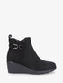 Bottines compensées en suédine - Noir - 1