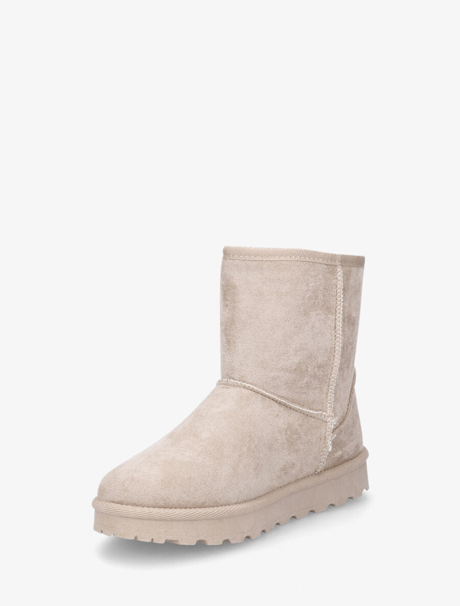Boots unies en suédine - Beige - 3