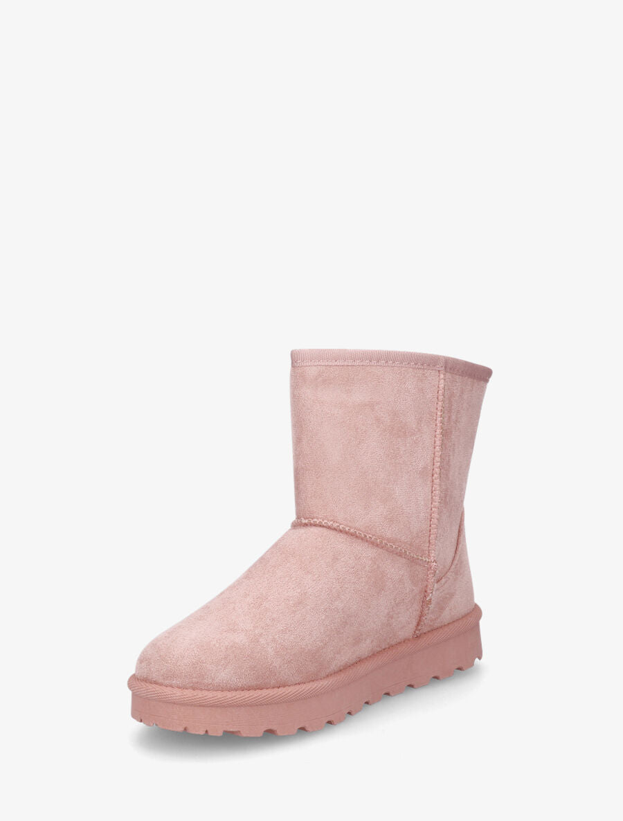 Boots unies en suédine - Rose - 3
