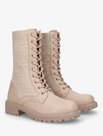 Bottines chaussettes à imprimé grec - Taupe - 4