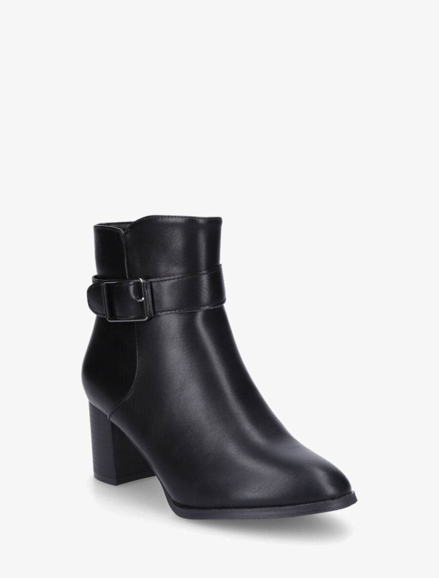 Bottines en simili sanglées - Noir - 2