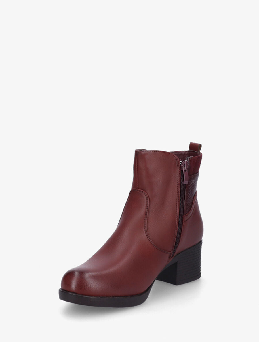 Bottines en simili à détail python - Bordeaux - 3