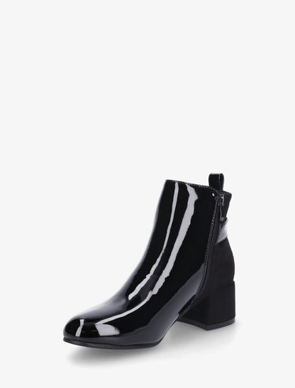 Bottines bi-matière à talon - Noir - 3