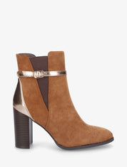 Bottines élastiquées bi-matière - Camel - 5
