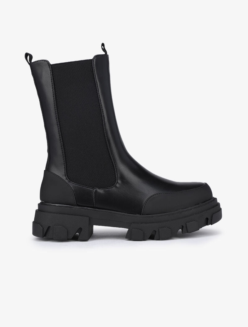 Boots montantes à semelles stylisées - Noir - 2