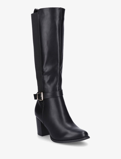 Bottes élastiquées à talon - Noir - 2