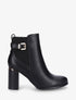 Bottines à talon haut et empiècement métallique - Noir - 1
