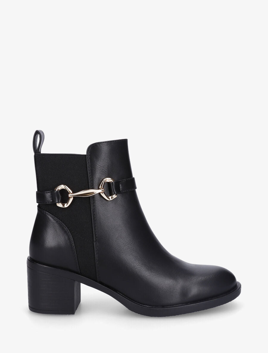 Bottines élastiquées sanglées - Noir - 5