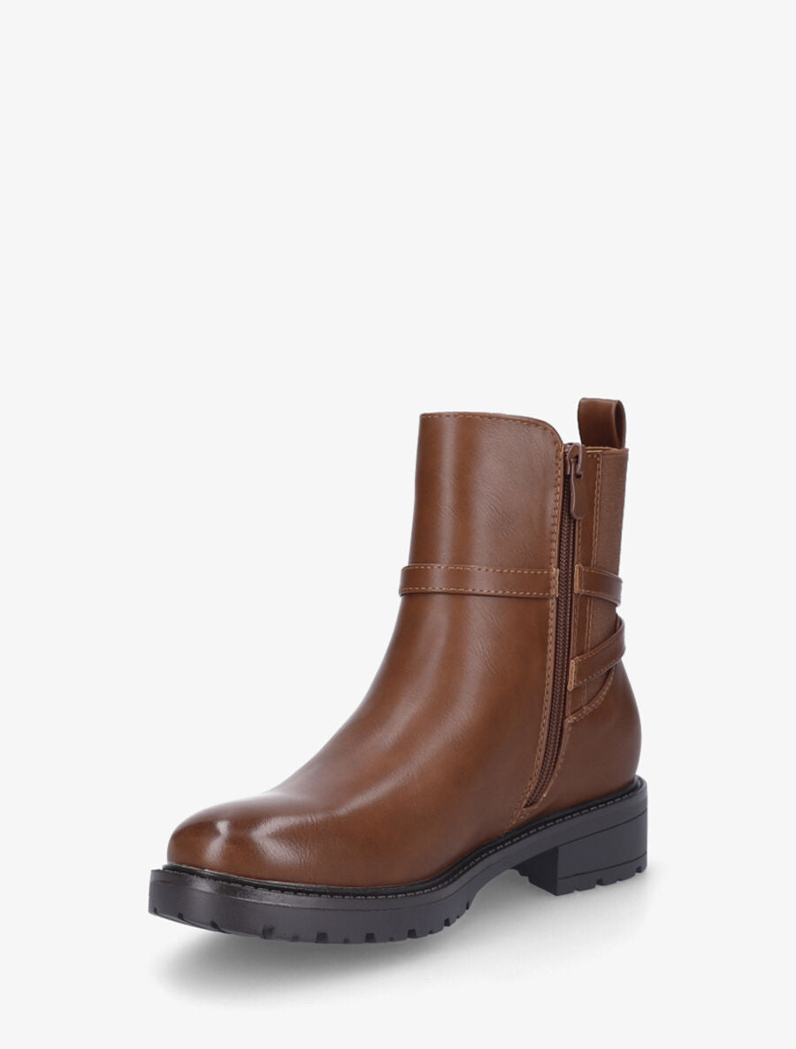 Bottines plates montantes - Camel - 3