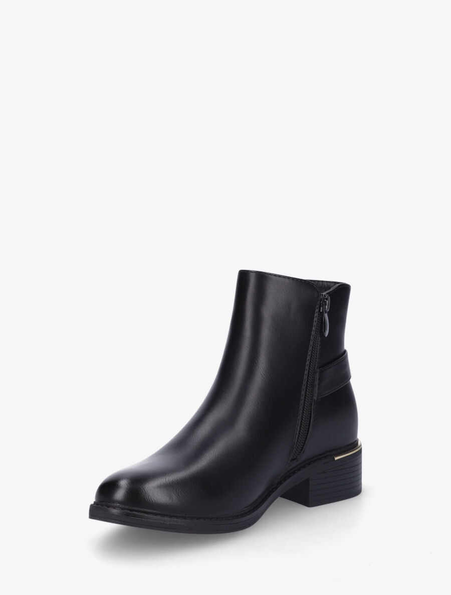 Bottines élastiquées et métal au talon - Noir - 3