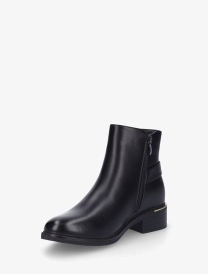 Bottines élastiquées et métal au talon - Noir - 3