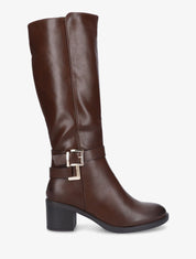 Bottes en simili à boucles décoratives - Marron - 1
