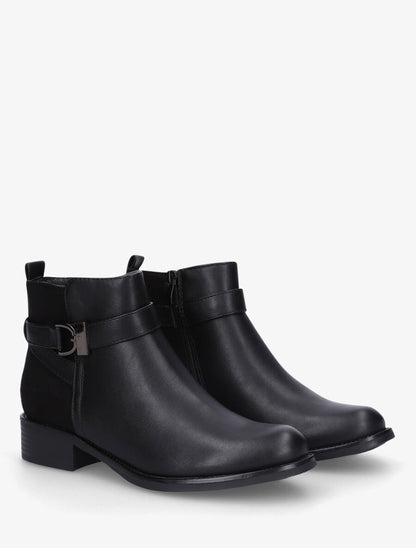 Bottines bi-matière à boucle - Noir - 4