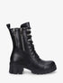 Boots montantes à lacets et zips - Noir - 1