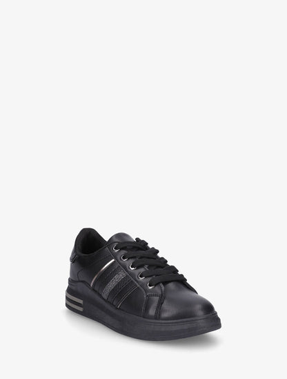 Sneakers classiques à bandes irisées et texturées - Noir - 2