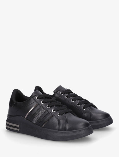 Sneakers classiques à bandes irisées et texturées - Noir - 4